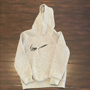 Nike Gray Kids Hoodie with Black Logo